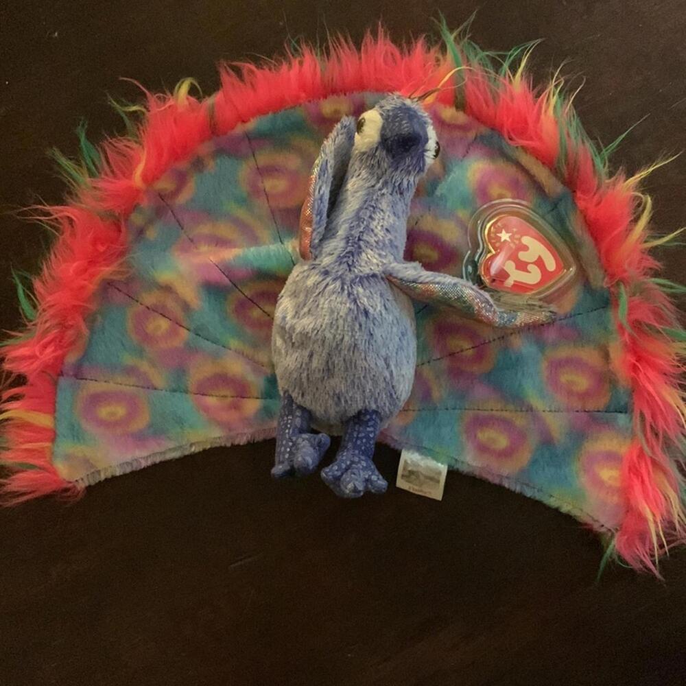 đFlashy the Peacock TY beanie baby DOB 12/30/2000 - Picture 9 of 15